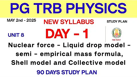 PG TRB PHYSICS- NEW SYLLABUS /DAY 1 TOPICS/STUDY PLAN