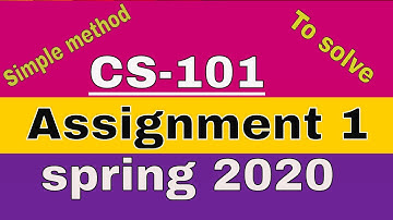 CS101 Assignment 1 Solution Spring 2020 with full explanation | VU Introduction to Computing