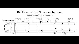 Video-Miniaturansicht von „Bill Evans -  Like Someone In Love - Piano Transcription (Sheet Music in Description)“