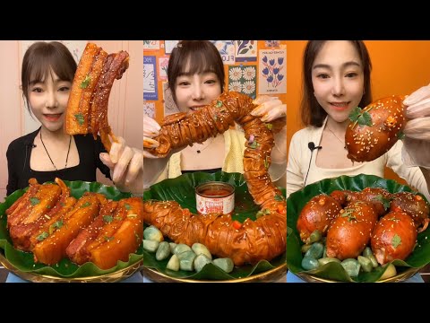 ASMR SOSLU ÇİN YEMEKLERİ YEME EATING SPICY CHINESE FOOD 吃辛辣的中国菜 SATISFYING MUKBANG 먹방 🌶