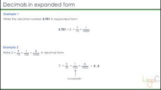Decimals Expanded form