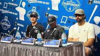 Georgia HC Wes Johnson, P Zach Harris and 1B Corey Collins talk Regional win