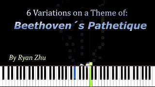 6 Variations on Beethoven´s Pathetique - Ryan Zhu | Piano Tutorial | Synthesia | How to play