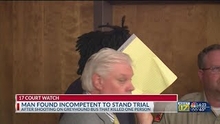 Accused Greyhound bus shooter found incompetent to stand trial