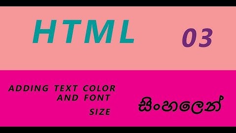 How To Change Color, Font And Size Of A Text In HTML | In Sinhala | Tutorial 03 | Niroshan Collage