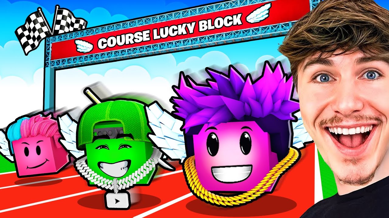 COURSE DE LUCKY BLOCK POUR VOLER DES BRAINROTS !! (Incroyable)
