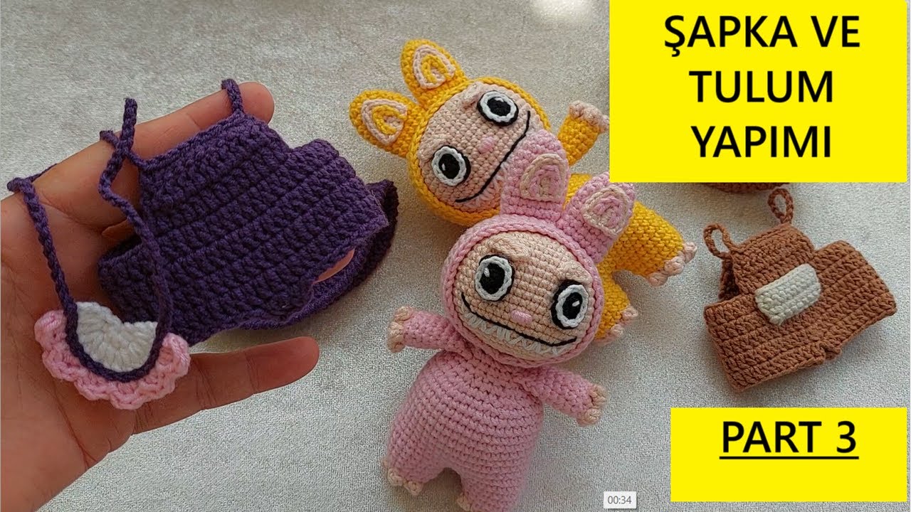15cm LABUBU Yapımı PART 3 (English subtitle) (crochet amigurumi tutorial)