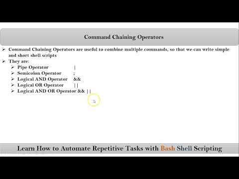 Section-10: Video-1:   List of Command Chaining Operators | VRTechnologies | By NarendraP