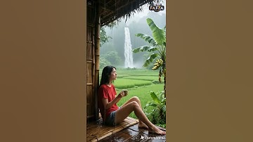 Nikmatnya ngopi di tengah sawah saat hujan #hujan #ngopi
