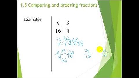 6th Grade 1.5 Comparing and Ordering Fractions