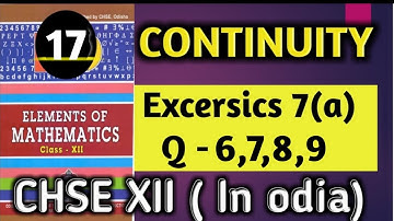 Exercise 7(a) Q. 6-9 | continuity | elements of mathematics class 12 math |