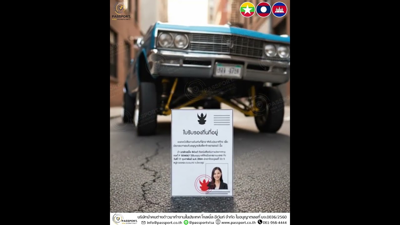 ขอใบรับรองถิ่นที่อยู่ Certificate of Residence คนต่างด้าว พม่า, ลาว, กัมพูชา ซื้อรถ-โอนรถ-ทำใบขับขี่