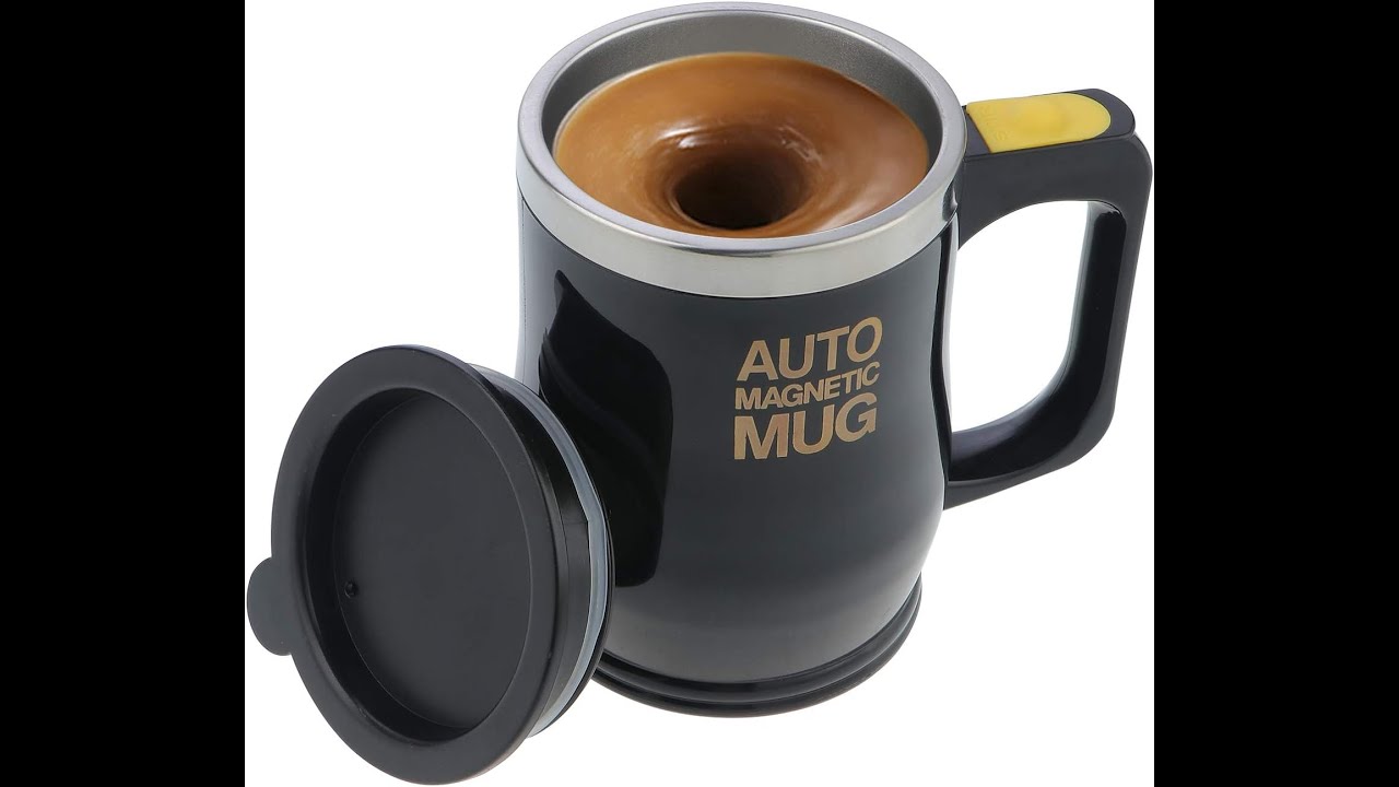 Tasse Magnétique Automatique Knpwer 450ml - Mélangeur Électrique Café/Cocktail - Portable Avec Piles