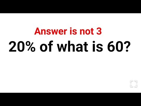 20% of what is 20? The answer is not 1. Can you solve this American Math Test? #fastandeasymaths