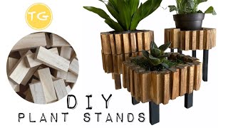 DIY mini plant stand Tumbling tower block crafts Dollar tree DIY