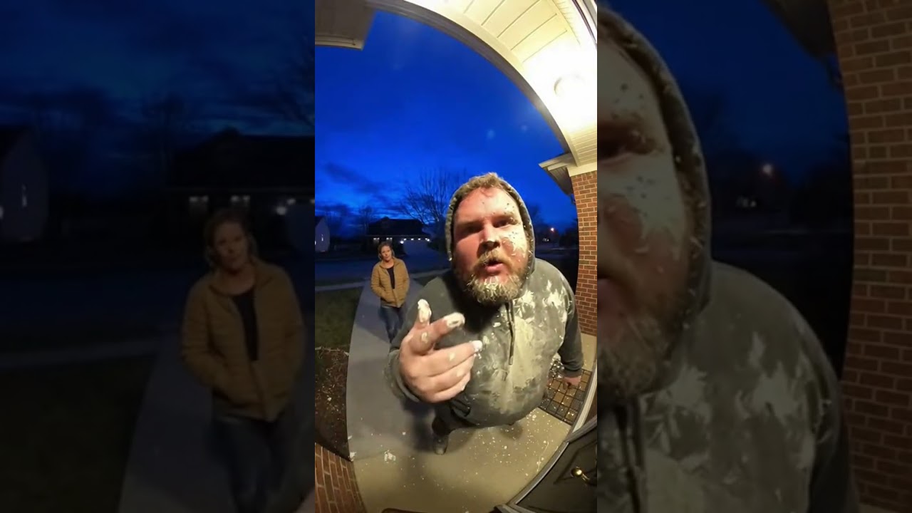 Paint-Covered Porch Pirate Loses It at Doorbell 😡🎨 (Caught on Ring Camera)