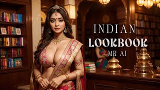 [4K] Ai Art Indian Lookbook Girl Al Art Video - Bookstore Cafe