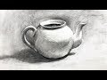 Still Life #101 - Drawing from Observation of a Teapot in Charcoal