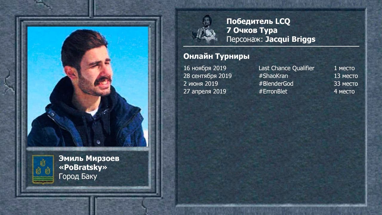 JKL Online Tour. Карточка Игрока. PoBratsky