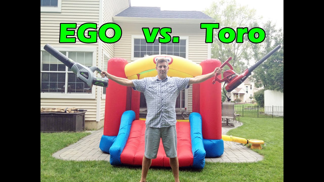 EGO vs. Toro Blower - Bounce Castle Challenge!!
