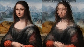 Gravitational Search algorithm drawing Monalisa using Voronoi Diagrams