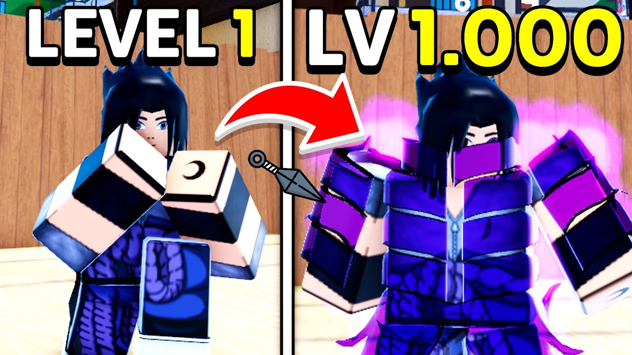 FUI do NÍVEL 1 AO 1000 COMO SASUKE no SHINOBI LIFE 2 (SHINDO LIFE)