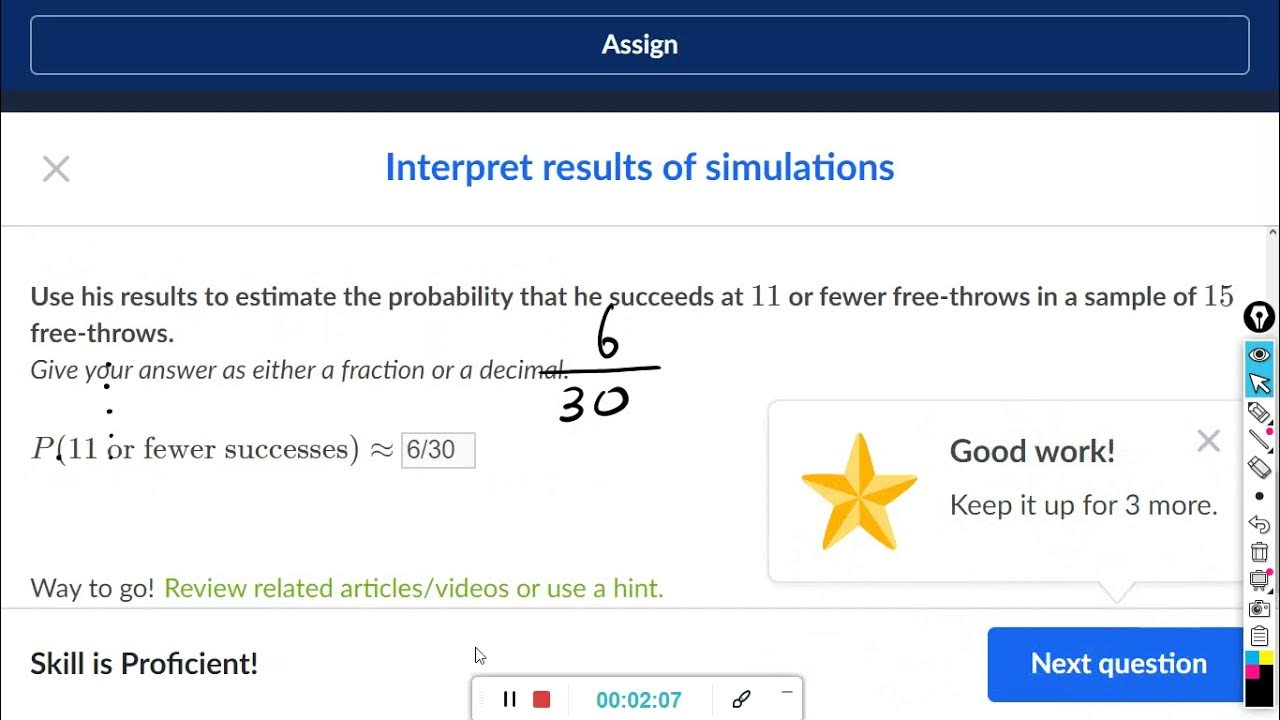 Interpret results of simulations Khan Academy YouTube