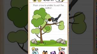 Brain test level 171 Poor crow is unable to eat the walnut