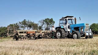 Bodenbearbeitung und Aussaat im Komplex mit Fortschritt, Kirovets und Belarus