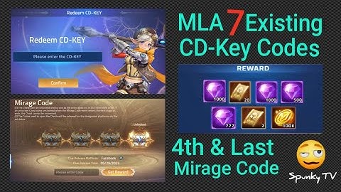 MLA New CD Key Codes and Mirage Code