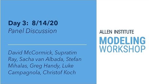 Allen Institute Modeling Workshop | Panel discussion with day 3 presenters