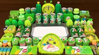 Series Green 7Up Slime Mixing Random Things Into Glossy Slime Satisfying Slime Videos