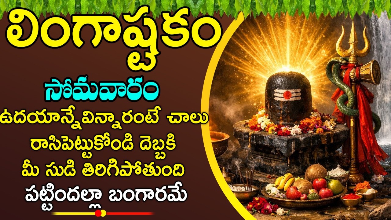 లింగాష్టకం ఉదయాన్నే వింటే మీ ఏలినాటి శని పోయిపట్టిందల్లా బంగారమే అన్ని శుభలే జరుగుతాయి| Lingashtakam