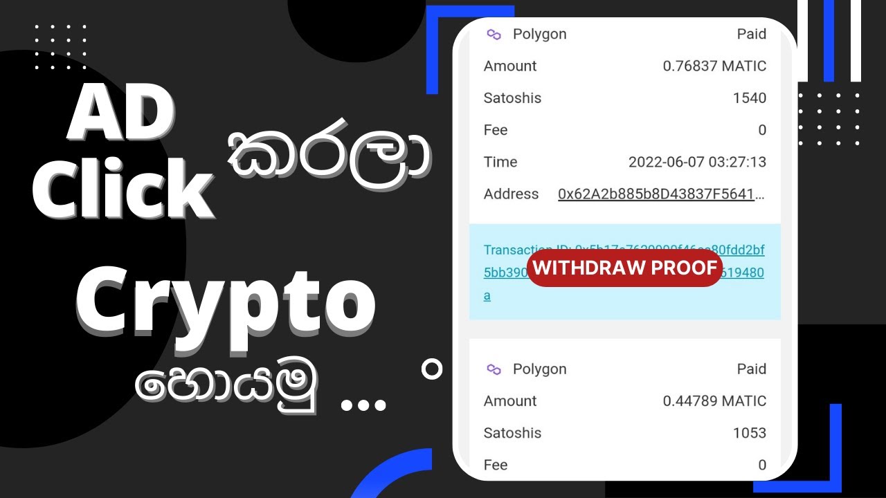 How to earn cryptocurrency  from Coinpayu Adclick website with withdraw proof- Ceylon Crypto Chat