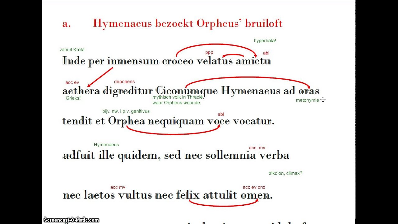 Bespreking Ovidius Orpheus r. 1-5