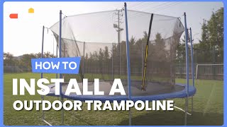 How to Install the Outdoor Trampoline with Safety Closure Net TW10045