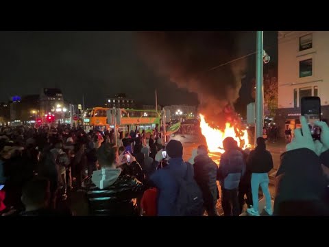 Fiery protests in Dublin after knife attack on 3 children, woman