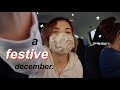 a FESTIVE december day + decorating the tree! | vlogmas