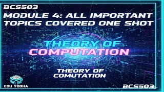VTU toc|Bcs503 module 4 complete in one shot|vtu 5th sem toc module 4|module 4|vtu 5th sem|edu yodha