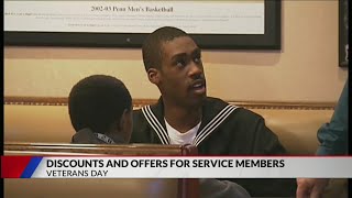 Discounts for veterans, service members on Veterans Day