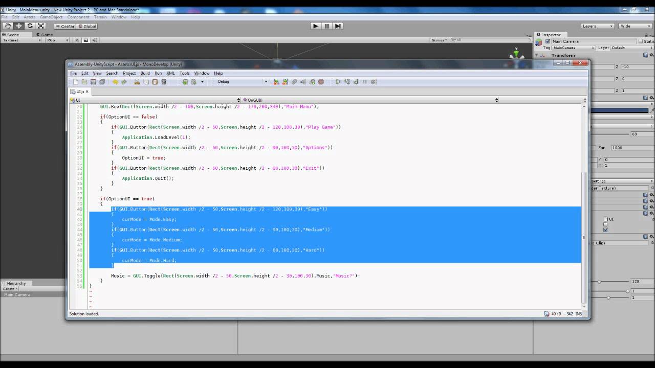 Unity3d Tutorial - Creating A Main Menu part 3 (Save/Load)