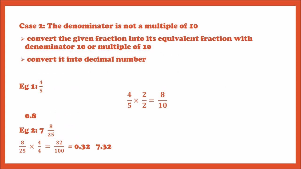 Conversion Fractions to decimals YouTube