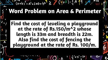 Find cost of leveling a playground at the rate o | Word Problem | Area | Perimeter | Pythagoras Math