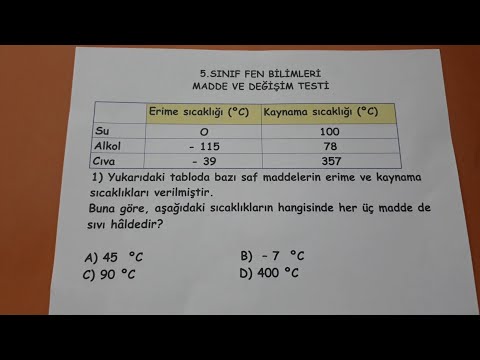 5.sınıf fen madde ve değişim testi (20 tane harika soru!) @Bulbulogretmen  #fen #madde #fenbilimleri