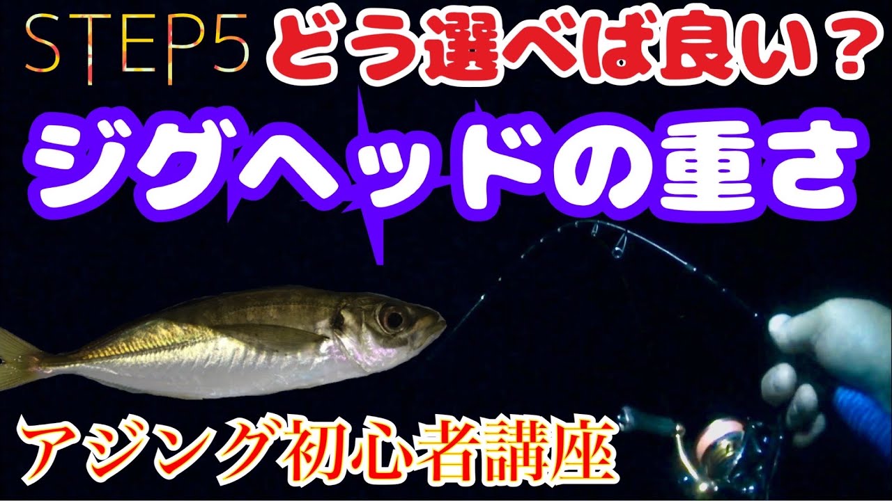 アジング初心者講座 ジグヘッドの重さどう選ぶ Fishing Horse Mackerel Youtube
