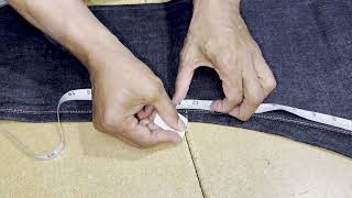 How to measure the knee on jeans