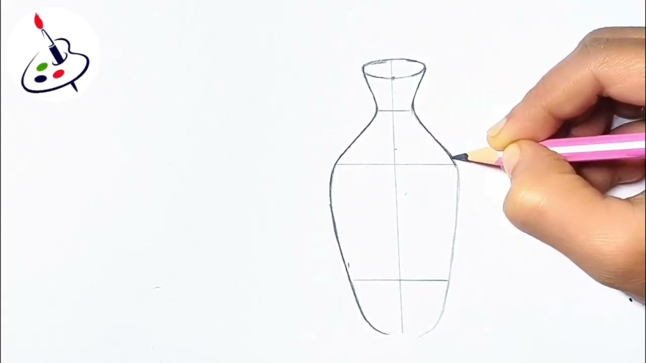 Flower Vase Drawing||Simple Pencil Sketch||Easy Drawing ideas for Beginners 