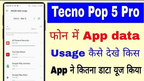 Tecno Pop 5 pro me app data usage kaise dekhe ।tecno pop 5 pro me kis app ne kitna data use kiya