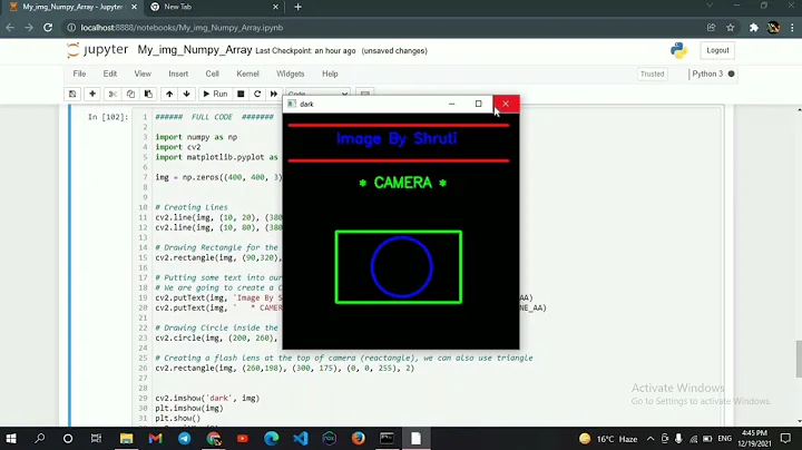 Creating an Image using Numpy Array and OpenCV