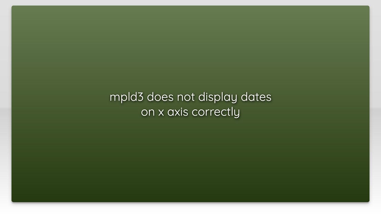 mpld3 does not display dates on x axis correctly - YouTube